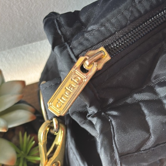 Cinda b Crossbody Satchel - black white and gold tone accents - Picture 4 of 14